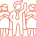 People icon, three little characters
