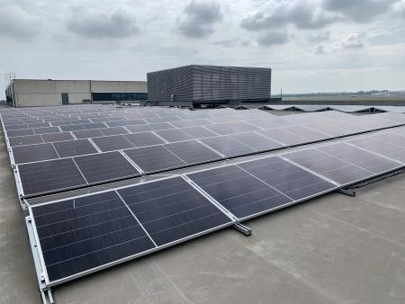Solar panel placed on Belgium office's roof