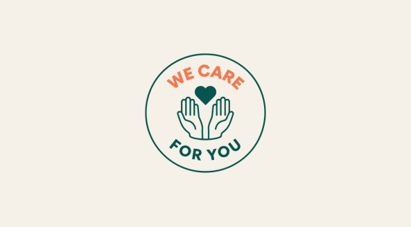 We care for you logo avec deux mains